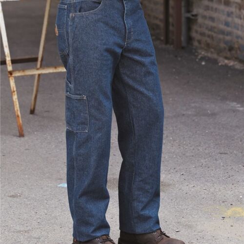 Men's Extended Sizes Flame Resistant Pre-Washed Denim Dungaree Thumbnail