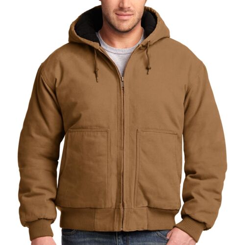Washed Duck Cloth Insulated Hooded Work Jacket (name) Thumbnail