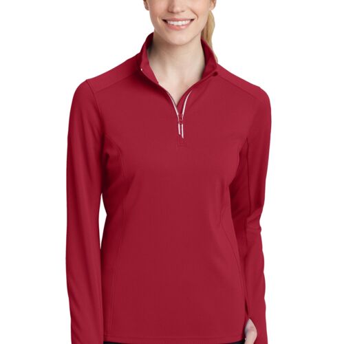 Sport-Tek® Women's Sport-Wick® Textured 1/4-Zip Pullover Thumbnail