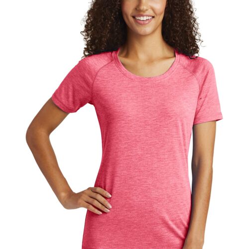 Women's PosiCharge® Tri-Blend Wicking Scoop Neck Raglan Tee Thumbnail