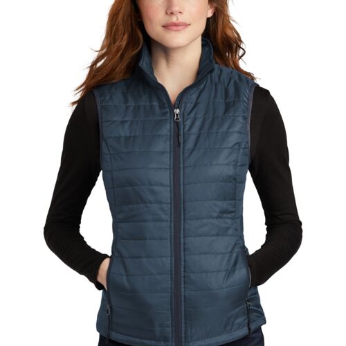 Copy of Ladies Packable Puffy Vest cougar Thumbnail